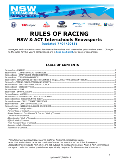 Interschools Rules of Racing