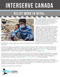 Nepal Relief Work - interservecanada.org