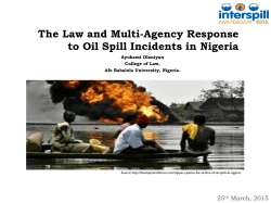 The Law and Multi-Agency Response to Oil Spill Incidents
