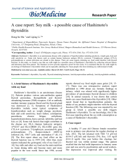 A case report: Soy milk - a possible cause of Hashimoto`s thyroiditis