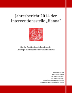 Sachbericht 2014 PDF - Interventionsstelle Hanna