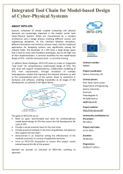 the extended project fact sheet - INTO-CPS