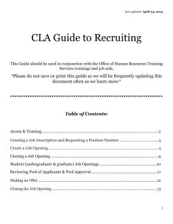 CLA Guide to Recruiting