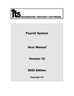 Payroll System User Manual Version 12 2002 Edition