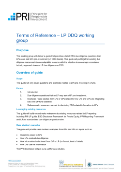 Terms of Reference â LP DDQ working group