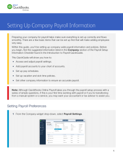 Setting Up Company Payroll Information