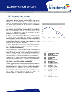 QUARTERLY RESULTS OUTLOOK