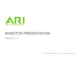 Investor Presentation - ARI Network Services