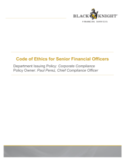Code of Ethics for Senior Financial Officers