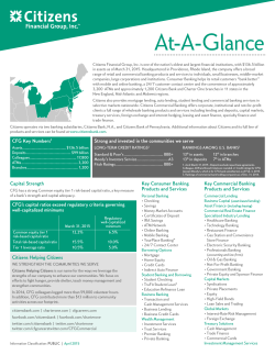 Citizens Financial Group, Inc. at a glance fact sheet