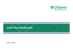 1Q15 Financial Results - Investor Relations â Citizens Bank