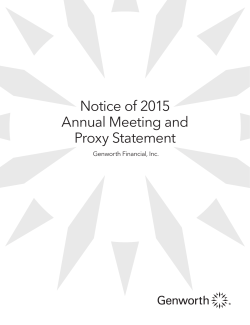Notice of 2015 Annual Meeting and Proxy Statement