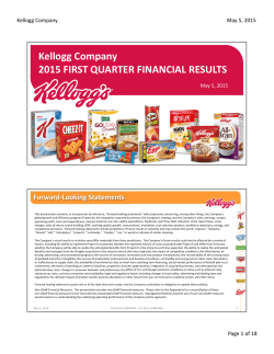 Kellogg Company 2015 FIRST QUARTER