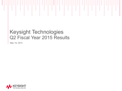 Quarterly Results Presentation - Keysight Technologies