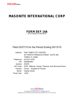2015 Proxy Statement - Masonite International Corp