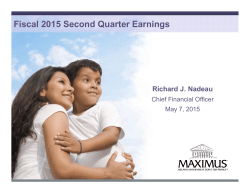Q2 2015 MAXIMUS, Inc. Earnings Presentation