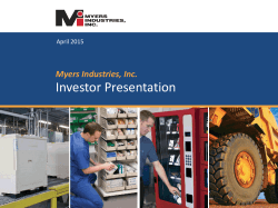 View Presentation (PDF 799 KB) - Myers Industries, Inc.