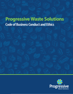 View our Code of Conduct - Progressive Waste Solutions