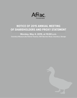 NOTICE OF 2015 ANNUAL MEETING OF SHAREHOLDERS