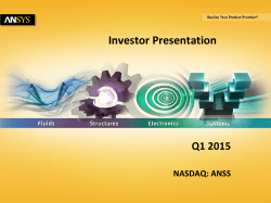 Dimensions of Opportunity - Investor Relations â Ansys