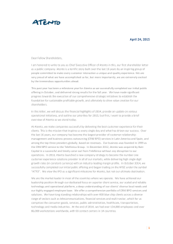 CEO Letter to Shareholders