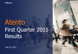 First Quarter 2015 Results