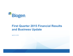First Quarter 2015 Financial Results and Business Update