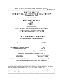 Form 10 - Amendment 4 as filed on June 5, 2015