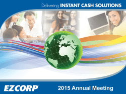 2015 Annual Meeting - EZCORP, Inc. Investor Relations