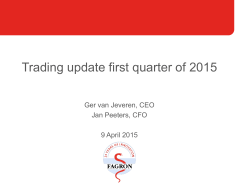 Fagron Q1-2015 trading update