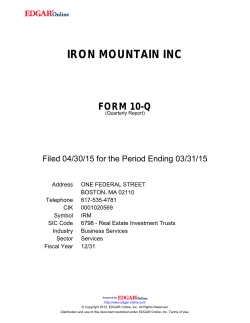 Q1 2015 10-Q - Iron Mountain - Company