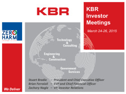 View this Presentation (PDF 1.05 MB) - KBR Inc.