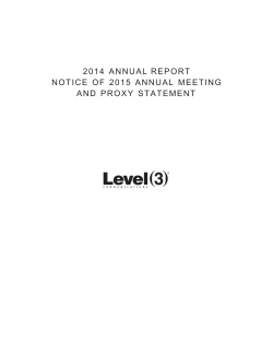 2014 Annual Report & Proxy - Level 3 Communications, Inc.