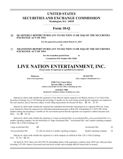 10-Q - Investor Relations - Live Nation Entertainment