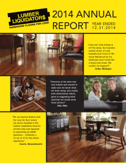 2014 Annual Report - Lumber Liquidators Investor Room