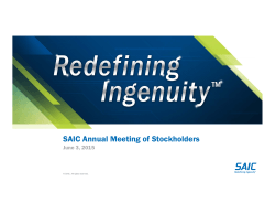 SAIC Annual Meeting of Stockholders