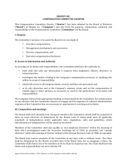 Compensation Committee Charter - Investor