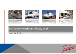 First Quarter 2015 Results (January-March)