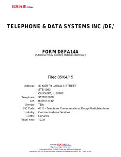 TELEPHONE & DATA SYSTEMS INC /DE/