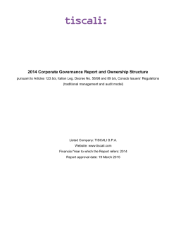 2014 Corporate Governance Report and Ownership Structure