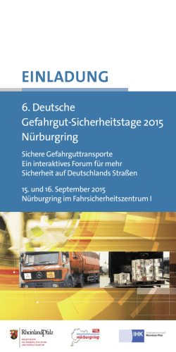6. Deutsche Gefahrgut-Sicherheitstage 2015