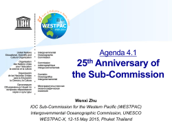 Outreach - IOC Sub-Commission for the Western Pacific (WESTPAC)
