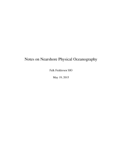 Notes on Nearshore Physical Oceanography