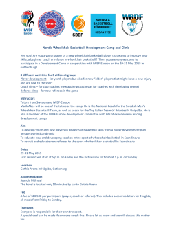 Nordic Wheelchair Basketball Development Camp and Clinic