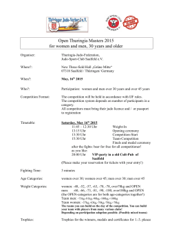 Open Thuringia Masters 2015 for women and men, 30 years and older