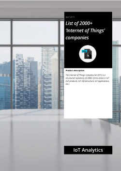 List of 2000+ `Internet of Things` companies IoT Analytics