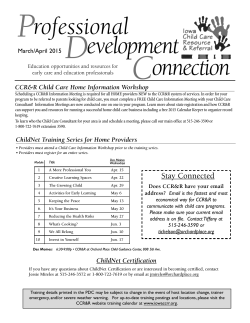 March-April 2015 - Iowa Child Care Resource & Referral