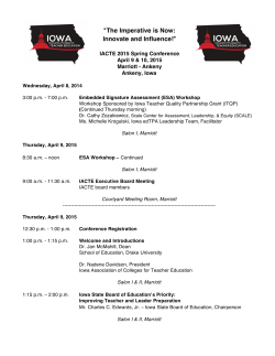 IACTE 2015 Spring Conference Schedule