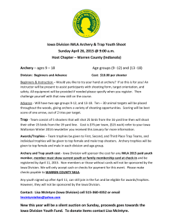 Iowa Division IWLA Archery & Trap Youth Shoot Sunday April 26