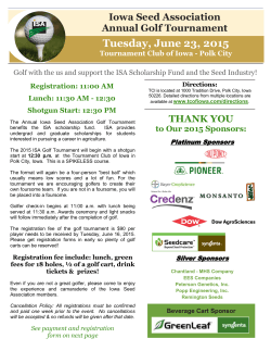 Tuesday, June 23, 2015 - Iowa Seed Association